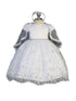 Tip Top Kids Little Girls White Rhinestone Accented Waist Christening Dress 2-6 - SophiasStyle.com