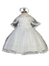 Tip Top Kids Baby Girls White Off Shoulder Double Strap Baptism Gown 0-12M - SophiasStyle.com