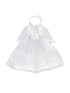 Baby Girls White Gathered Organza Virgin Mary Glitter Tulle Baptism Dress 6-9M - SophiasStyle.com