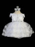 Tip Top Kids Baby Girls White Organza Virgin Mary Tulle Baptism Dress NB-24M - SophiasStyle.com