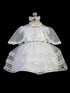 Tip Top Kids Baby Girls White Organza Virgin Mary Tulle Baptism Dress NB-24M - SophiasStyle.com