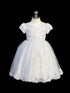 Tip Top Kids Baby Girls Cap Sleeve Lace Cape Bonnet Baptism Dress 6-12M - SophiasStyle.com