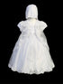 Tip Top Kids Baby Girls Cap Sleeve Lace Cape Bonnet Baptism Dress 6-12M - SophiasStyle.com
