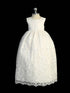 Baby Girls Ivory Sequin Flower Lace Tunic Overlay Headband Baptism Gown S-L - SophiasStyle.com