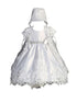 Tip Top Kids Girls Infant White Virgin Mary Embroidery Bonnet Gown Baptism Outfit, Sizes 0-24M - SophiasStyle.com