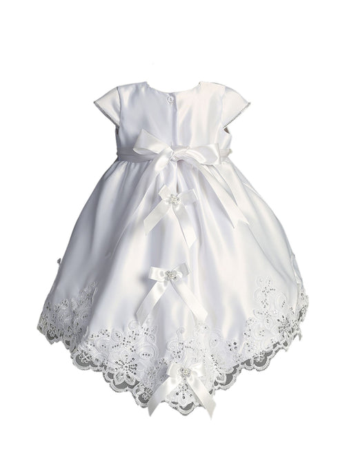 Tip Top Kids Girls Infant White Virgin Mary Embroidery Bonnet Gown Baptism Outfit, Sizes 0-24M - SophiasStyle.com