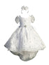 Tip Top Kids Girls White Back Train Headband Baptism Gown Outfit, Sizes 0-6 - SophiasStyle.com