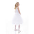 Petite Adele Big Girls White Satin Sequin Tulle Junior Bridesmaid Dress 8-16 - SophiasStyle.com
