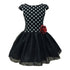 Petite Adele Little Girls Black White Polka Dot Lace Tulle Tutu Dress 2T-6 - SophiasStyle.com