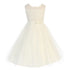 Petite Adele Big Girls Ivory Scalloped Lace Tulle Junior Bridesmaid Dress 8-16 - SophiasStyle.com