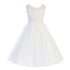 Petite Adele Little Girls White Scalloped Lace Tulle Flower Girl Dress 2T-6 - SophiasStyle.com