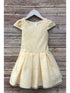 Petite Adele Little Girls Yellow Jacquard Organza Flower Girl Dress 2-6 - SophiasStyle.com