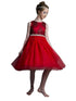 Petite Adele Little Girls Red Silk Rhinestone Belt Tulle Christmas Dress 2-6 - SophiasStyle.com