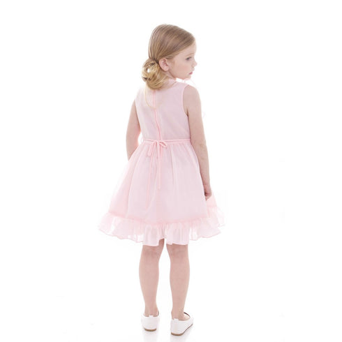 Petite Adele Little Girls Blush Pink Tiered Chiffon Ruffled Easter Dress 2-6 - SophiasStyle.com