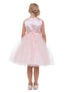 Petite Adele Big Girls Blush Sequin Charmeuse Bow Junior Bridesmaid Dress 8-12 - SophiasStyle.com