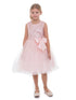Petite Adele Little Girls Blush Sequin Charmeuse Bow Flower Girl Dress 2-6 - SophiasStyle.com