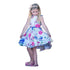 Petite Adele Little Girls Blue Taffeta Floral Print Ribbon Spring Dress 2-6 - SophiasStyle.com