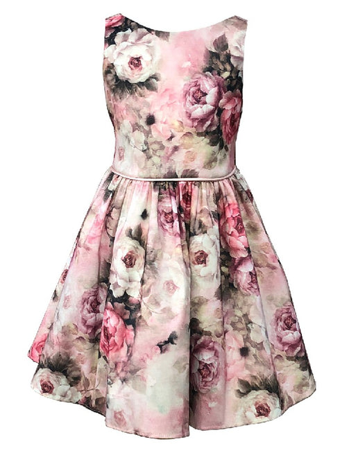 Petite Adele Girls Floral Sleeveless Knee Length Flower Girl Easter Dress 2T-12 - SophiasStyle.com