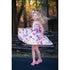Petite Adele Big Girls Blue Taffeta Floral Print Ribbon Spring Dress 8-12 - SophiasStyle.com