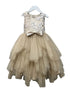 Petite Adele Big Girls Champagne Sequin Tiered Tutu Junior Bridesmaid Dress 8-12 - SophiasStyle.com