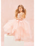 Petite Adele Big Girls Blush Sequin Tiered Tutu Junior Bridesmaid Dress 8-12 - SophiasStyle.com