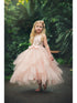 Petite Adele Big Girls Blush Sequin Tiered Tutu Junior Bridesmaid Dress 8-12 - SophiasStyle.com