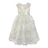Petite Adele Little Girls Ivory Satin Lace Tea Length Flower Girl Dress 2 - SophiasStyle.com