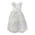 Petite Adele Little Girls White Satin Lace Tea Length Flower Girl Dress 2-6 - SophiasStyle.com