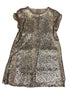Big Girls Champagne Sequin Katy Short Sleeve Shift Party Dress 8-12 - SophiasStyle.com