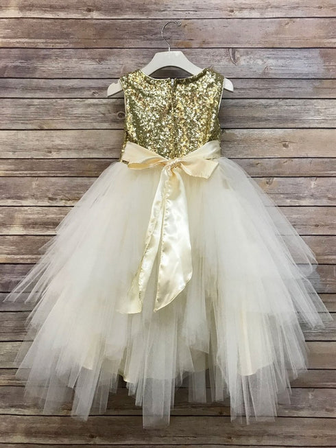 Petite Adele Little Girls Rose Sequin Multiple Tiered Special Occasion Dress 2-6 - SophiasStyle.com