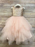 Petite Adele Big Girls Blush Sequin Multiple Tiered Special Occasion Dress 8-12 - SophiasStyle.com