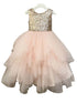 Petite Adele Little Girls Blush Sequin Multi Tiered Special Occasion Dress 2-6 - SophiasStyle.com