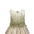Petite Adele Little Girls Champagne Satin Organza Sleeveless Easter Dress 2-8 - SophiasStyle.com