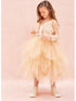 Petite Adele Big Girls Champagne Sequin Multi Tiered Special Occasion Dress 8-12 - SophiasStyle.com