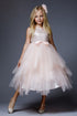 Petite Adele Big Girls Blush Sequin Ruffle Tiered Lola Special Occasion Dress 8-12 - SophiasStyle.com