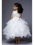 Petite Adele Big Girls Ivory Sequin Tiered Sonia Junior Bridesmaid Dress 8-12 - SophiasStyle.com