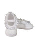 Baby Girls White Mate Satin Pleated Ribbon Christening Shoes 0-3 Baby - SophiasStyle.com