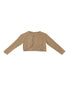 Big Girls Beige Metallic Shiny Rhinestone Flower Button Sweater Bolero 8-14 - SophiasStyle.com