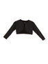 Little Girls Black Metallic Shiny Rhinestone Flower Button Sweater Bolero 2T-6 - SophiasStyle.com