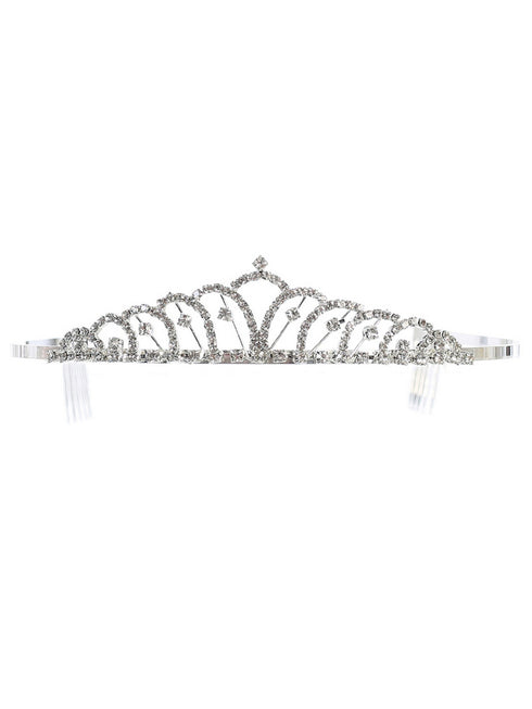 Tip Top Kids Girls Silver Rhinestone Flower Girl Tiara - SophiasStyle.com