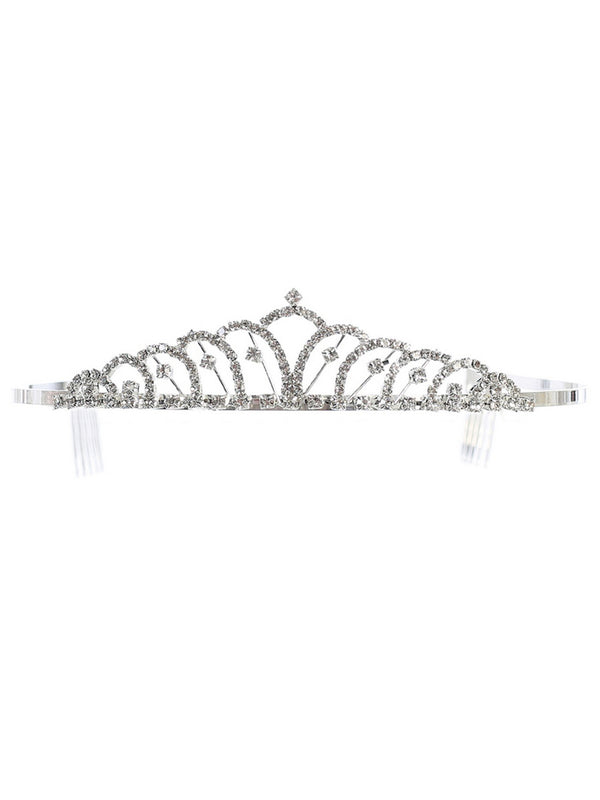 Tip Top Kids Girls Silver Rhinestone Flower Girl Tiara - SophiasStyle.com