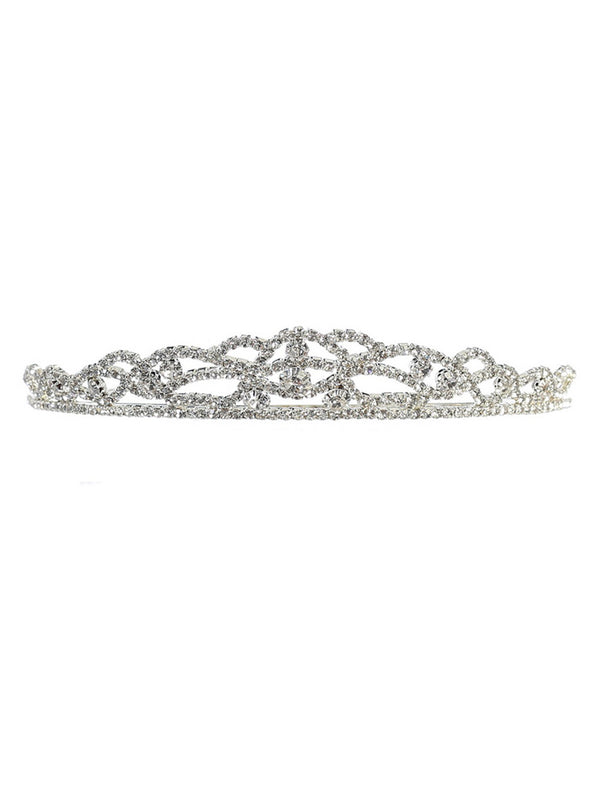 Tip Top Kids Girls Silver Rhinestone Tiara - SophiasStyle.com