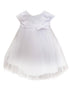 Petite Adele Baby Girls White Embroidered Satin Tulle Flower Girl Dress 6-24M - SophiasStyle.com