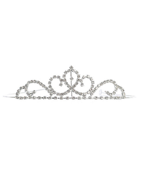 Tip Top Kids Girls Silver Rhinestone Swirls Tiara - SophiasStyle.com