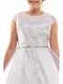 Petite Adele Little Girls White Floral Embroidered Bodice Dress 2-4 - SophiasStyle.com