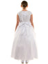 Petite Adele Girls White Sparkle Floral Embroidered First Communion Dress 6-20 - SophiasStyle.com