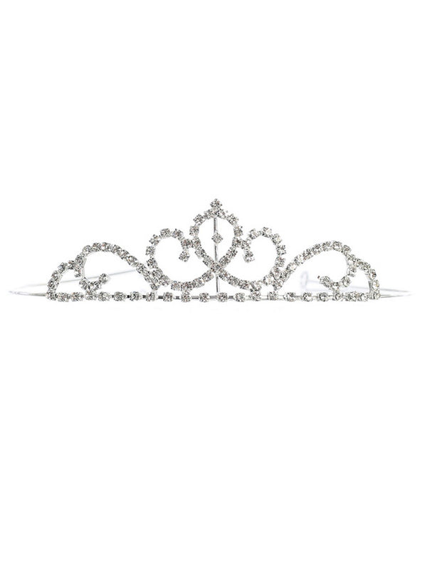 Tip Top Kids Girls Silver Rhinestone Swirls Tiara - SophiasStyle.com