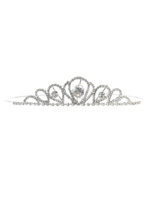 Tip Top Kids Girls Silver Rhinestone Delicate Tiara - SophiasStyle.com