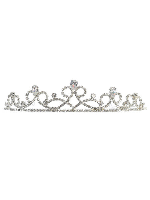 Tip Top Kids Girls Silver Rhinestone Elegant Tiara - SophiasStyle.com