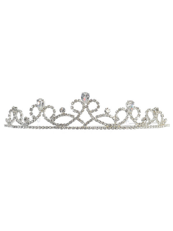 Tip Top Kids Girls Silver Rhinestone Elegant Tiara - SophiasStyle.com